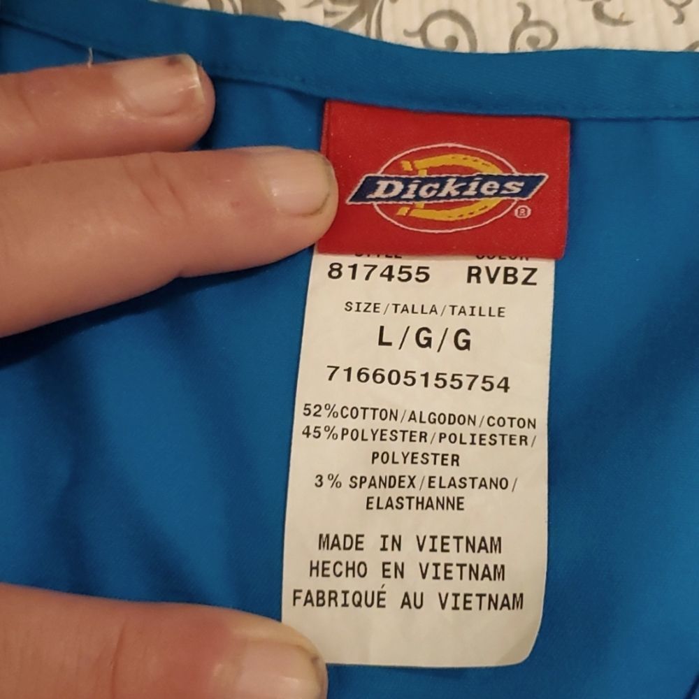 Dickies Turquoise Utility Scrubs Top Large - Picture 2 of 7